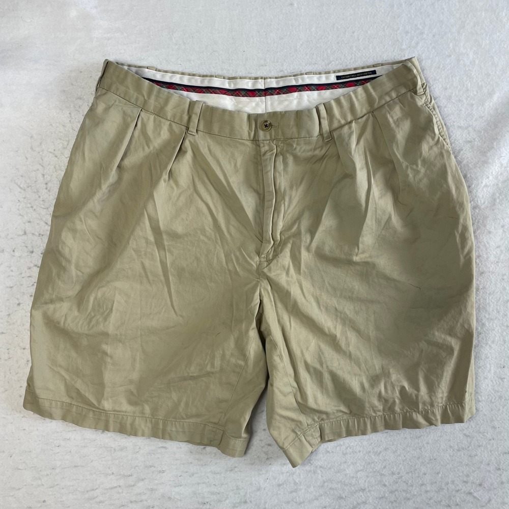 Polo Golf Ralph Lauren Shorts Mens 38 Tan Pleated Cotton Twill Stretch Chino